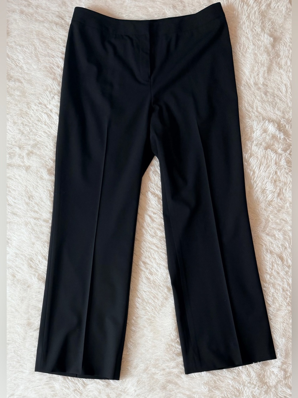 Lafayette 148 NY Black Menswear Stretch Wool Tailored Pants Size 10